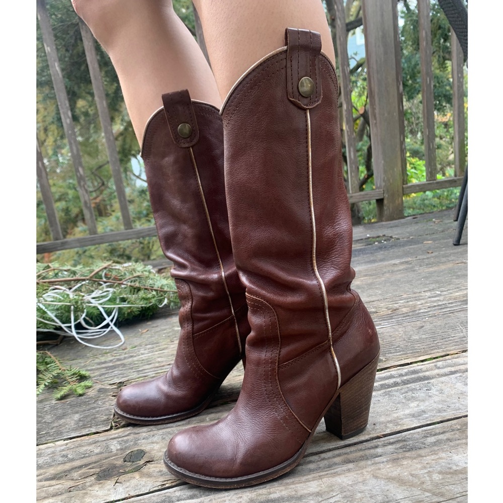 Italian Leather Western Boots, Size 37 (6.5)